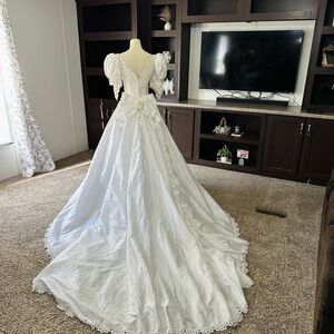 Mori Lee White Wedding Dress with Lace Details